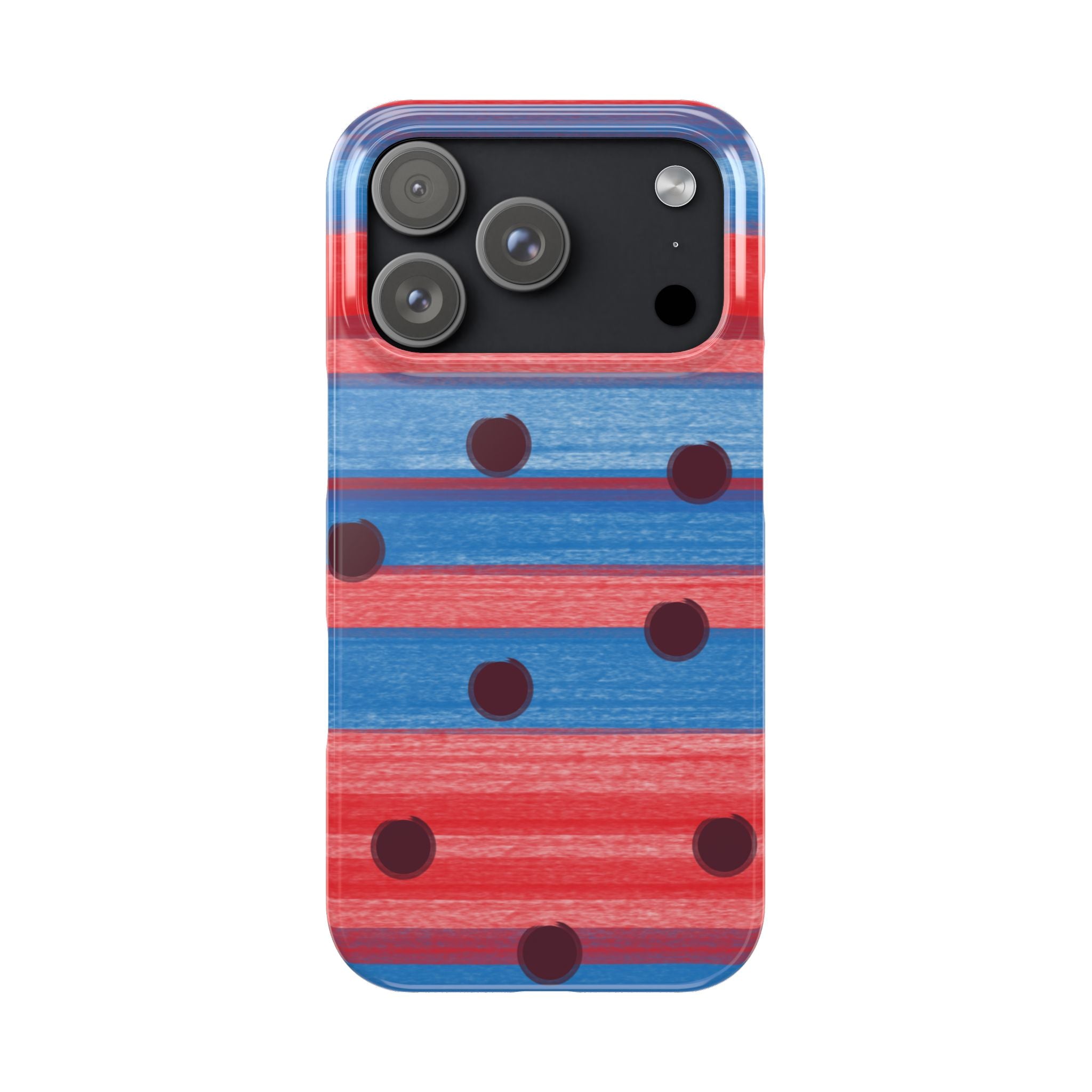 Slim Phone Case — Red & Blue Striped Polka Dot Pattern SATC Inspired
