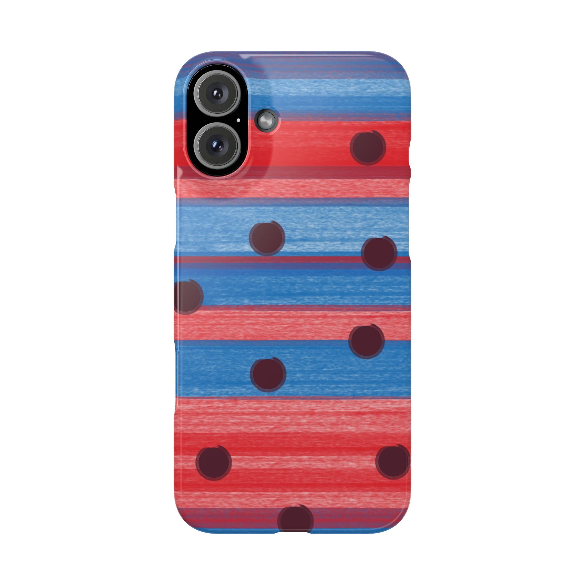 Slim Phone Case — Red & Blue Striped Polka Dot Pattern SATC Inspired
